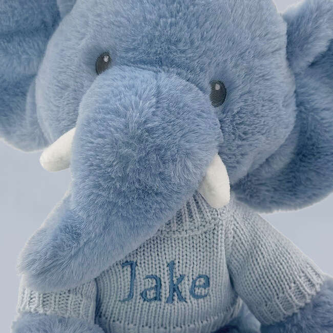 Personalized Esme Elephant Soft Toy With Snuggle Wrap, Blue - Mixed Gift Sets - 4