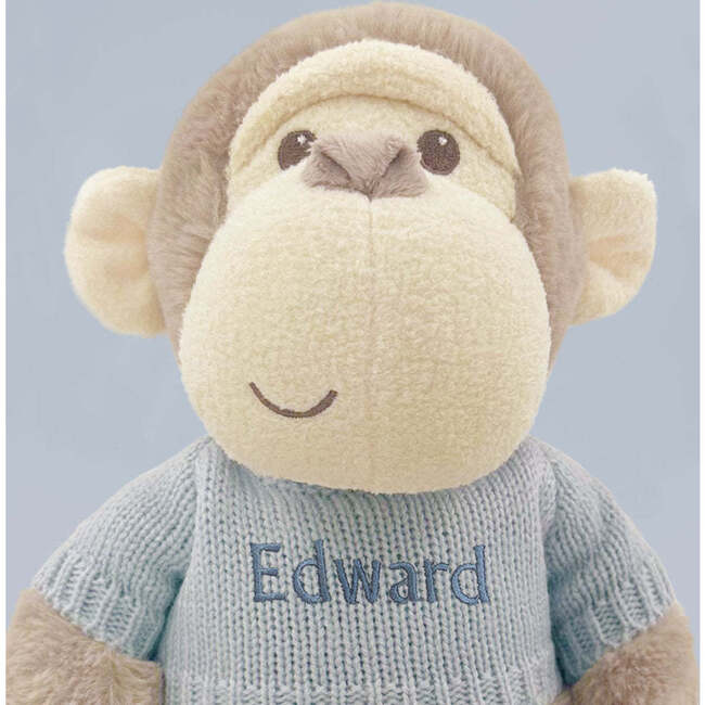 Personalized Morris Monkey Soft Toy With Snuggle Wrap, Blue - Mixed Gift Sets - 4