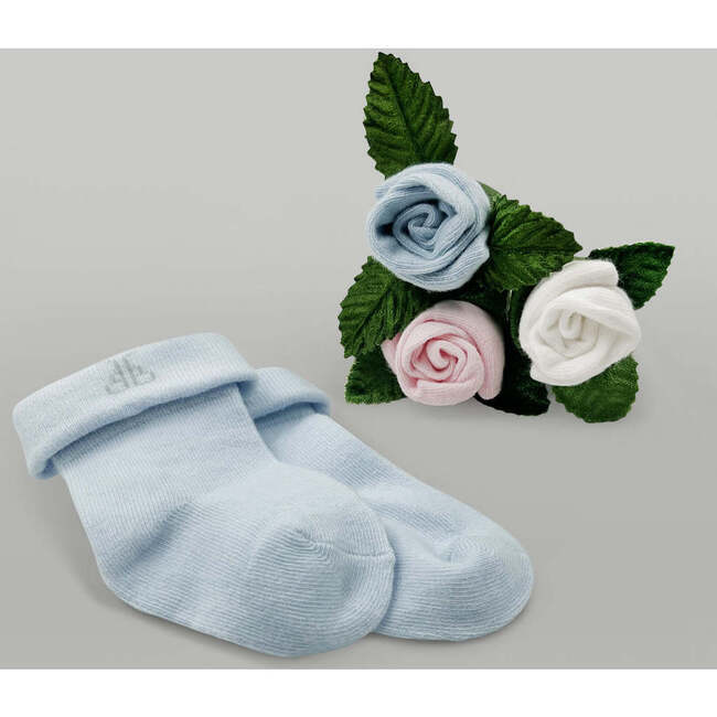 Personalized Bunny and Buds New Baby Gift Set, Blue - Mixed Gift Sets - 5