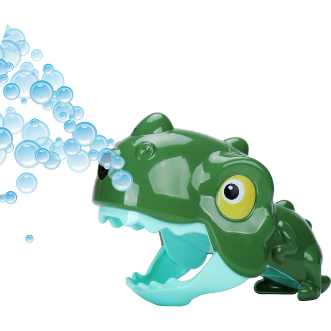 Motorized Handheld Dinosaur Bubble Blower w/ 4 Ounce Premium Bubble Solution