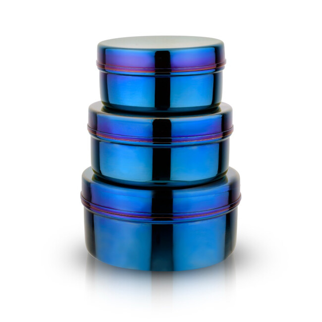 Circle Trio Storage Containers, Iridescent Blue (Set of 3)