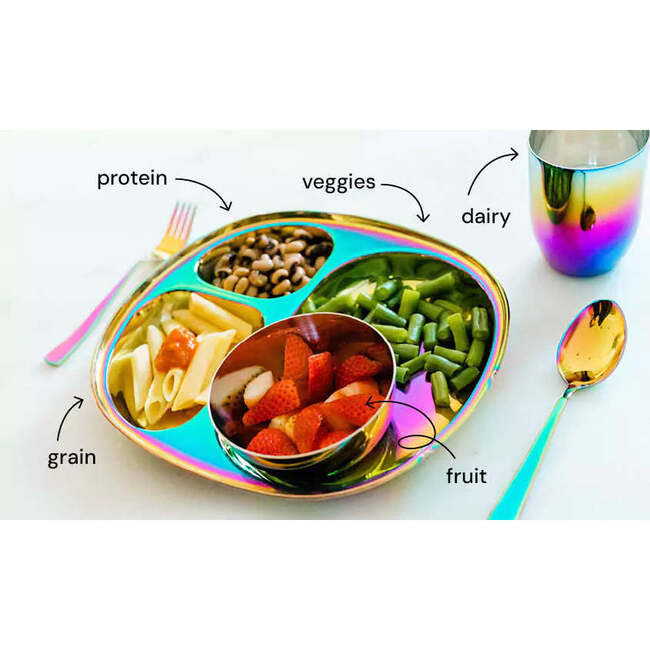 Balanced Bites Plates, Rainbow (Set of 4) - Food Storage - 4