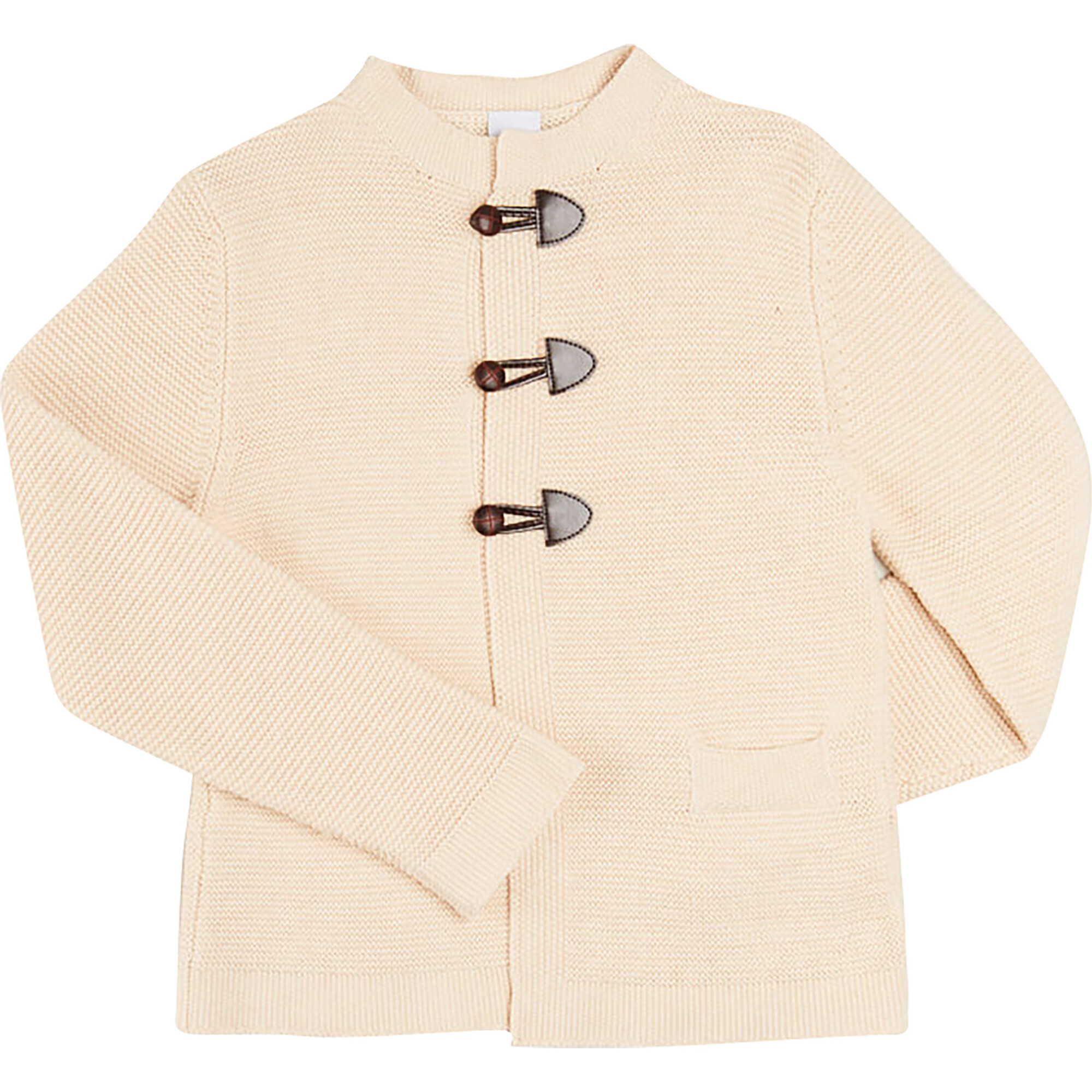 Toggle Fastening Cardigan, Beige - Coats - 1