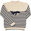 Whale Intarsia Striped Jumper, Blue - Sweaters - 1 - thumbnail