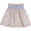 Poppy Floral Print Skirt With Smocked Waistband, Red - Skirts - 1 - thumbnail