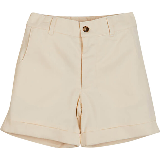 Pocket Detail Shorts With Turn-Ups, Beige