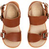 Leather Buckle Detail Sandals, Camel - Sandals - 1 - thumbnail