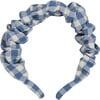 Gingham Scrunchie Hairband, Blue - Hair Accessories - 1 - thumbnail