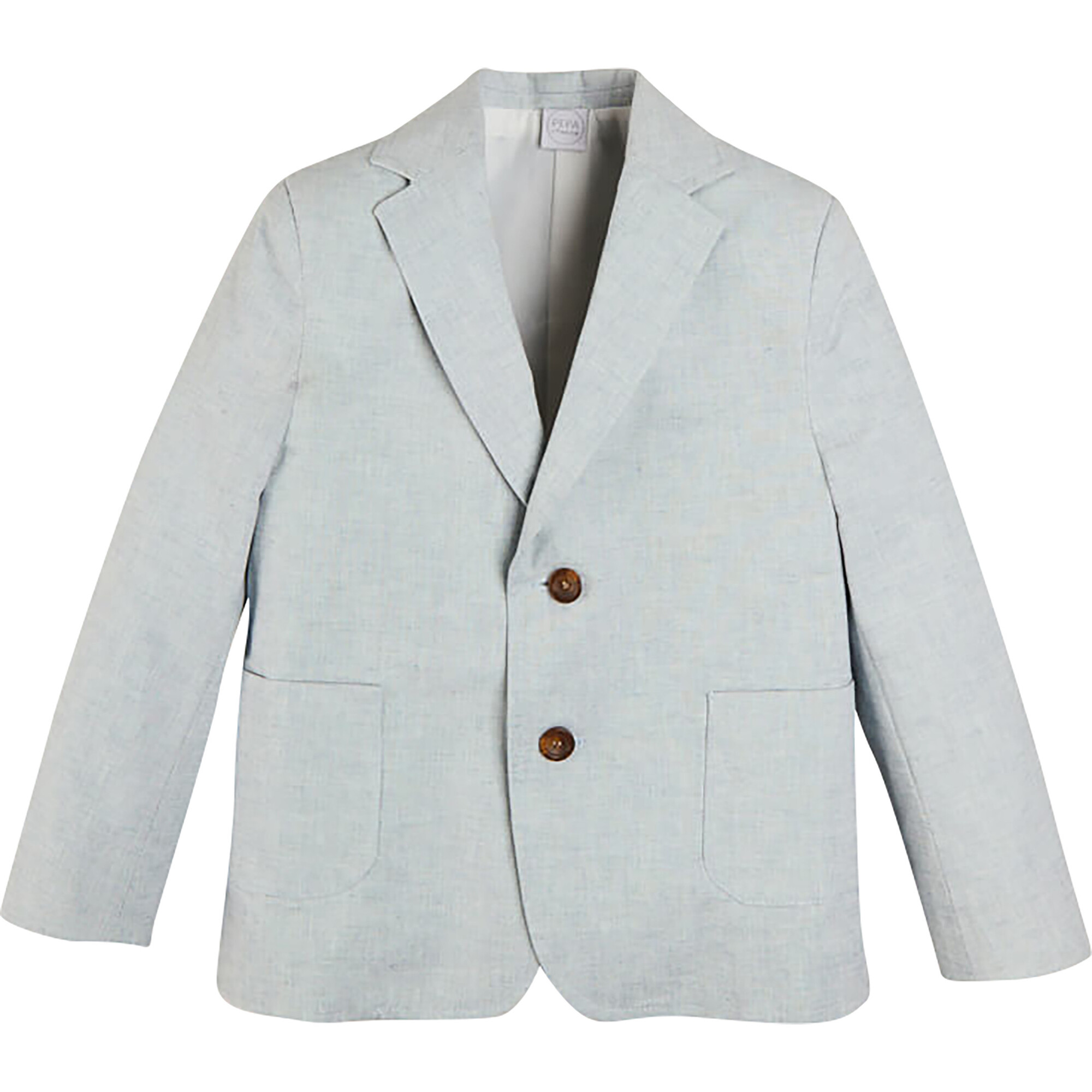 Plain Light Linen Blazer, Blue - Coats - 1
