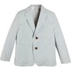 Plain Light Linen Blazer, Blue - Coats - 1 - thumbnail