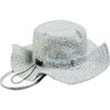 Floral Print Beach Hat, Blue - Hats - 1 - thumbnail