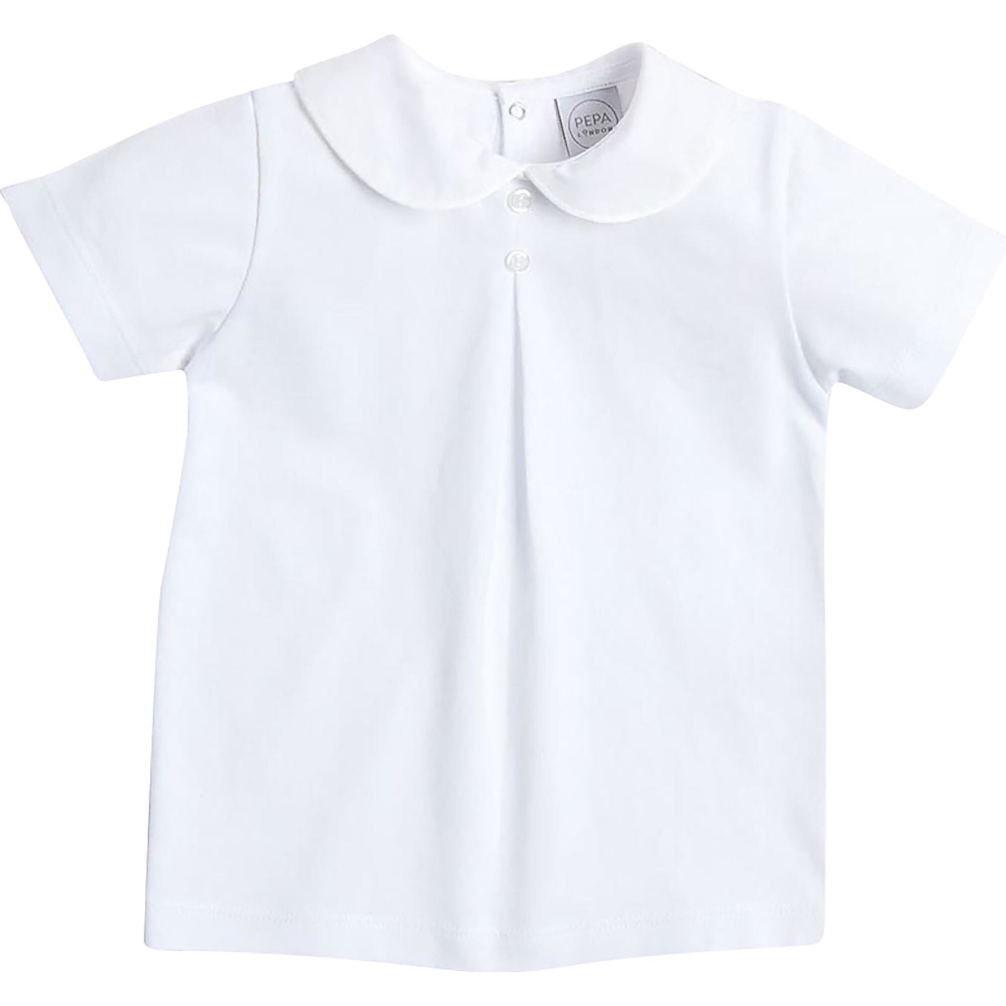 Button Detail Cotton Top, White - Shirts - 1
