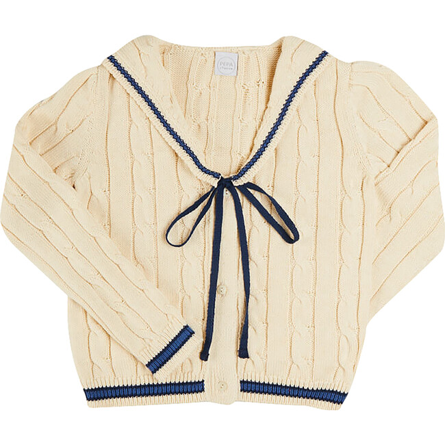 Cable Knit Mariner Cardigan, Beige