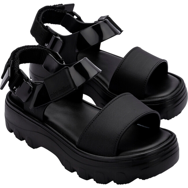 Kids Kick-Off Wide Strap Platform Sandals, Black