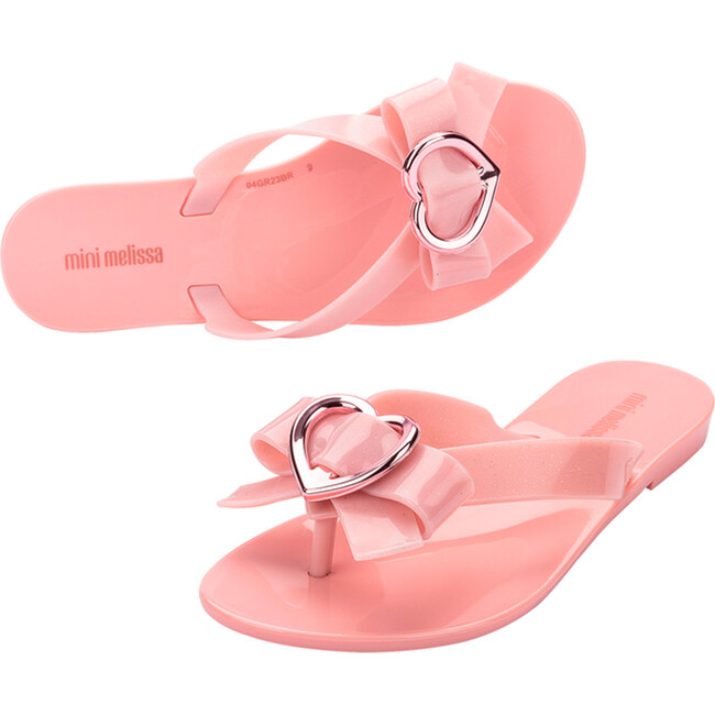 Kids Harmonic Heart Flip Flops, Pink - Sandals - 4