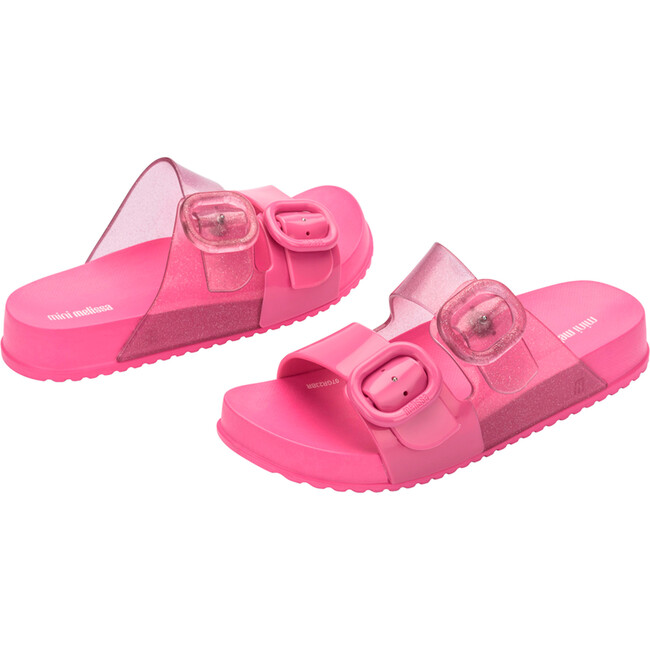 Kids Cozy Double Strap Slides, Pink - Sandals - 4