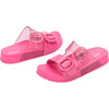 Kids Cozy Double Strap Slides, Pink - Sandals - 4