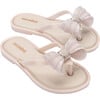 Kids Bow Flip Flop, Beige - Sandals - 1 - thumbnail