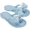 Kids Bow Flip Flop, Blue - Sandals - 1 - thumbnail
