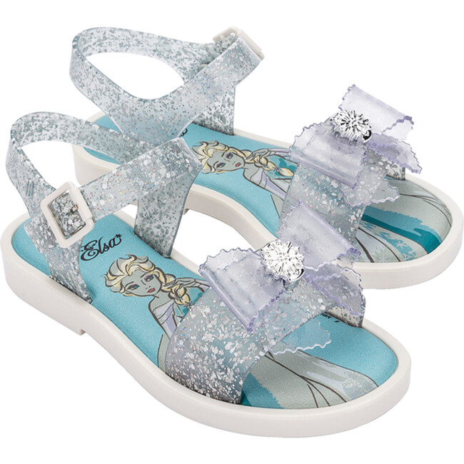 Disney Princess Kids Mar Bow Applique Sandals, Glitter Clear
