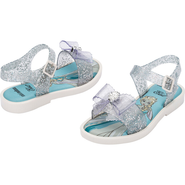 Disney Princess Kids Mar Bow Applique Sandals, Glitter Clear - Sandals - 4