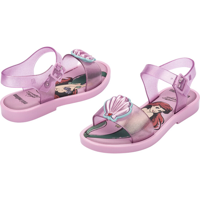 Disney Princess Kids Mar Bow Applique Sandals, Glitter Pink - Sandals - 4