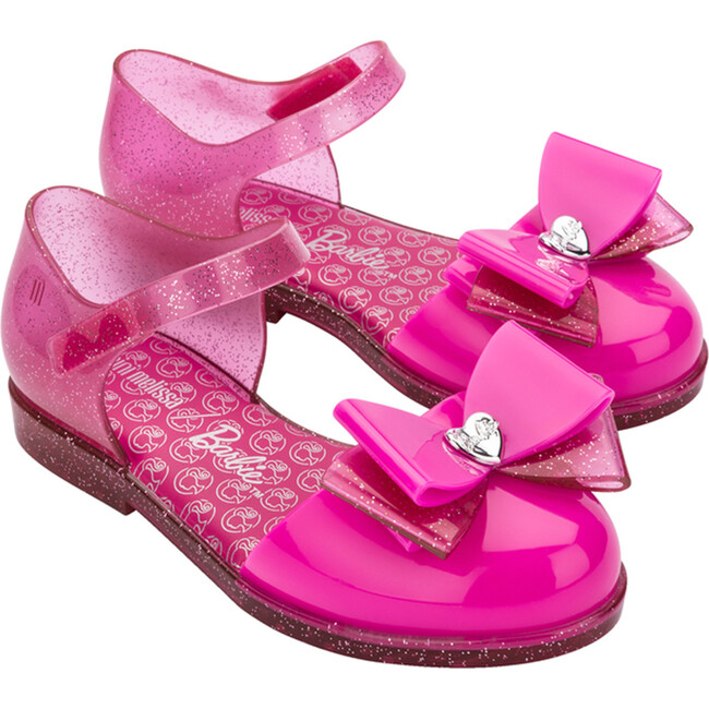 Barbie Kids Amy Bow Applique Velcro Strap Sandals, Pink