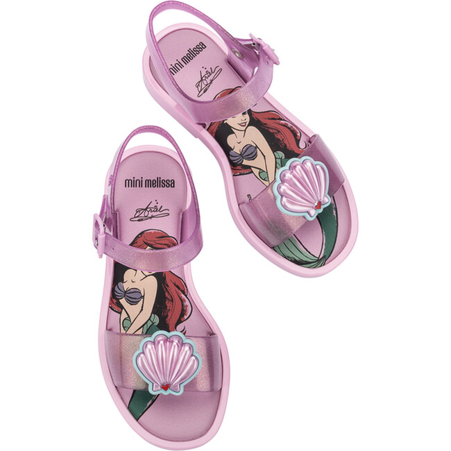 Disney Princess Kids Mar Bow Applique Sandals, Glitter Pink - Sandals - 5