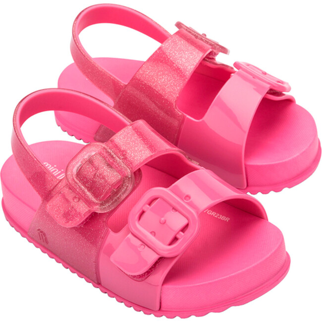 Baby Cozy Double Strap Sandals, Pink Glitter