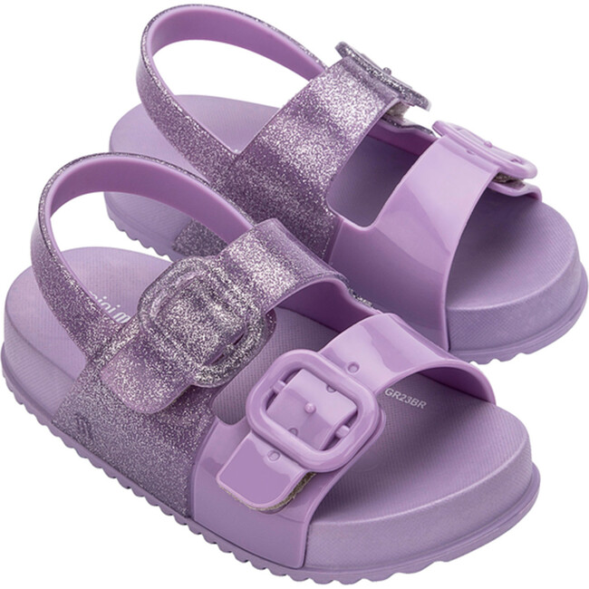 Baby Cozy Double Strap Sandals, Lilac Glitter