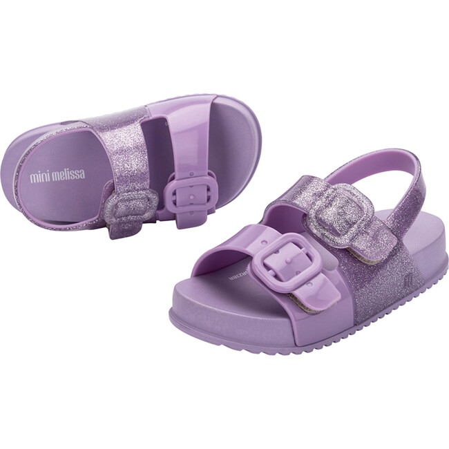 Baby Cozy Double Strap Sandals, Lilac Glitter - Sandals - 4