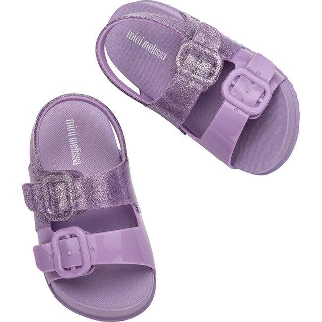 Baby Cozy Double Strap Sandals, Lilac Glitter - Sandals - 5