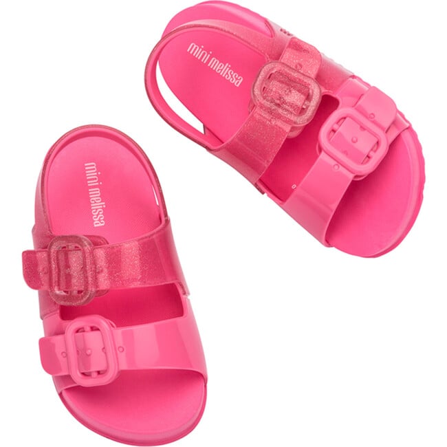 Baby Cozy Double Strap Sandals, Pink Glitter - Sandals - 5