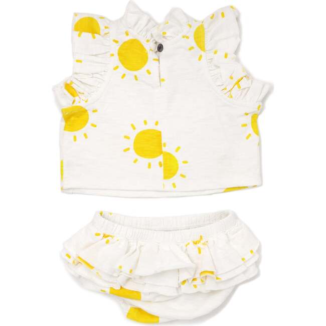 Sunshine Cotton Slub Lola Top & Tushie Set, Oyster Heather - Mixed Apparel Set - 2