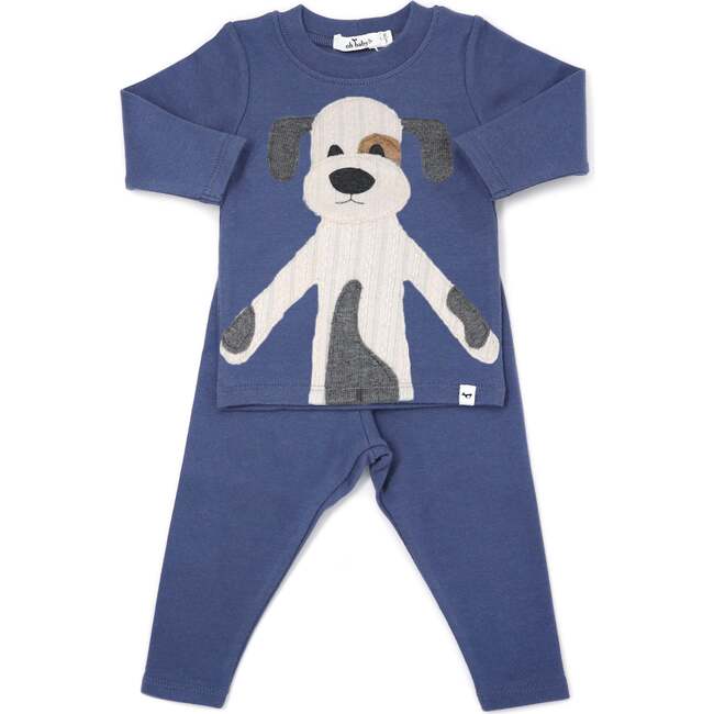 Large Sand Puppy Long Sleeve Two Piece Set, Denim