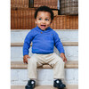 Little Freddie Shawl Collar Sweater, Sky Blue - Sweaters - 3