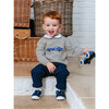 Little Sebastian Car Sweater, Grey Marl - Sweaters - 2