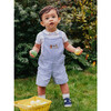 Little Alexander Bib Shorts Augustus & Friends, Pale Blue Gingham - Rompers - 3