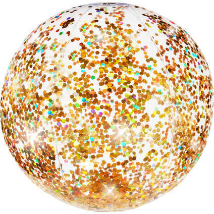 Giant Glitter Beach Ball - 20" Diameter with Gold Glitter