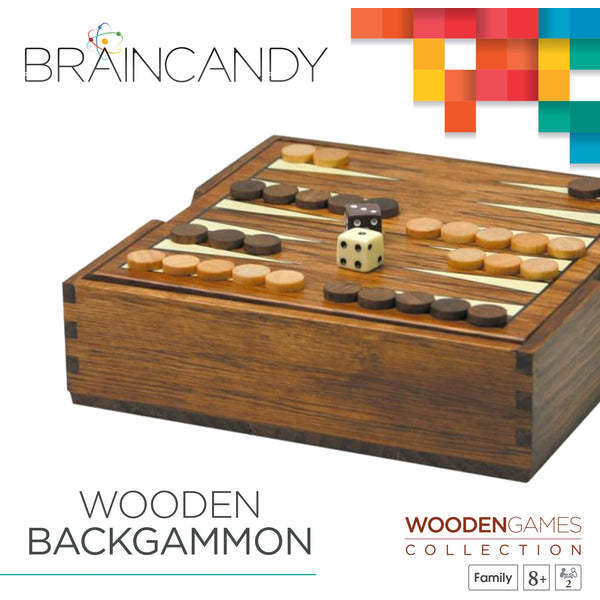 BrainCandy Wooden Backgammon - Games - 2