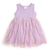 Lavender Confetti Flower Tank Tutu Dress, Lavender - Dresses - 1 - thumbnail