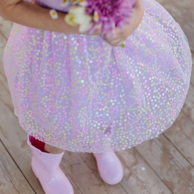 Lavender Confetti Flower Tank Tutu Dress, Lavender - Dresses - 2