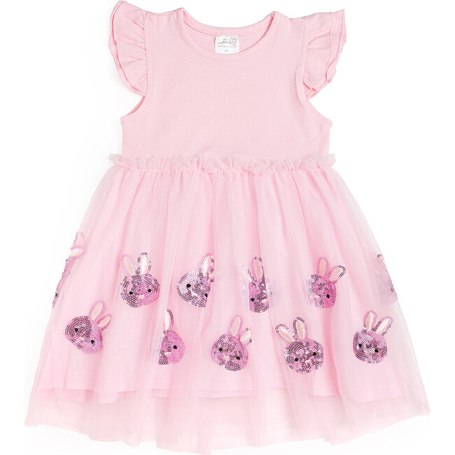 Easter Bunny Short Sleeve Tutu Dress, Pink