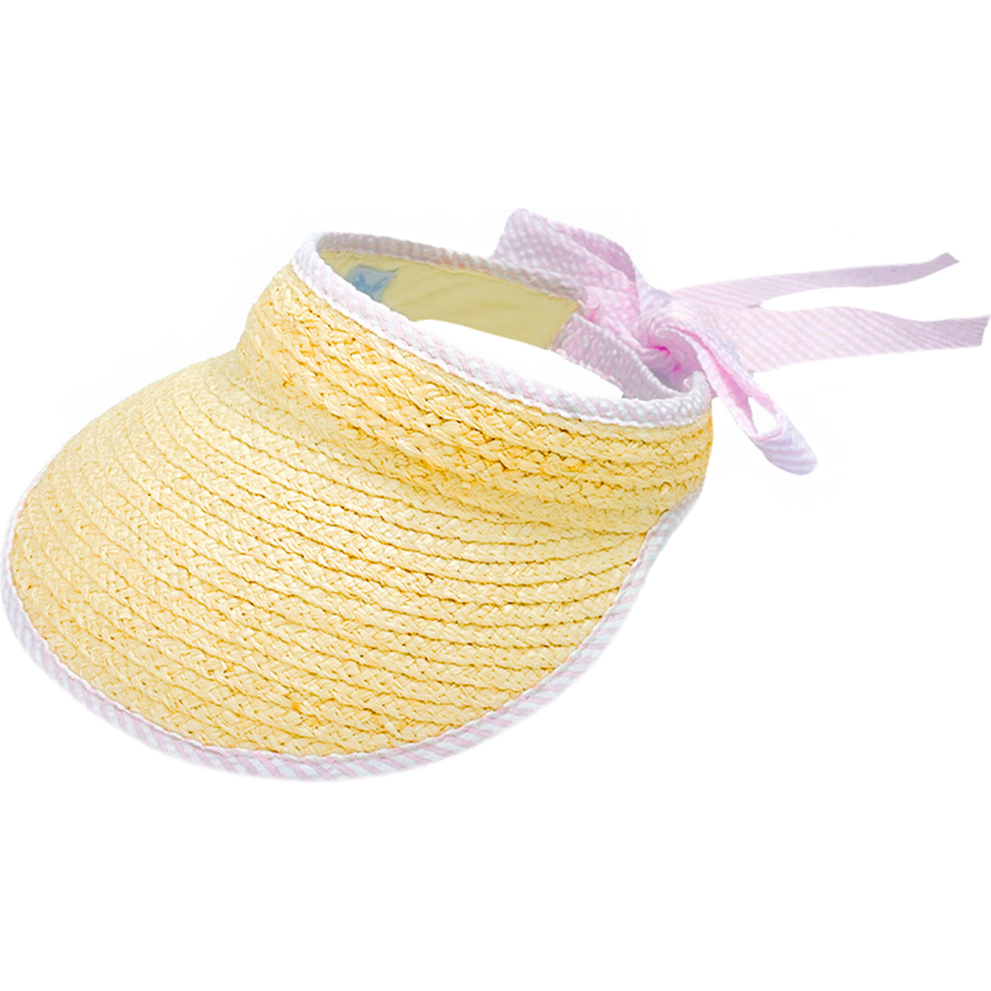 Women's Sconset Straw Visor, Pink - Hats - 1