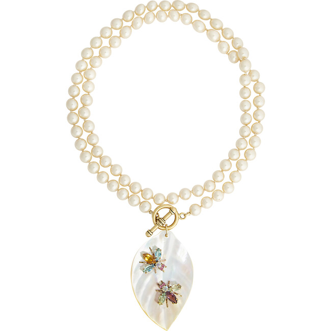 Women's The Cloisters Pearl Necklace With Pearl Leaf Pendant