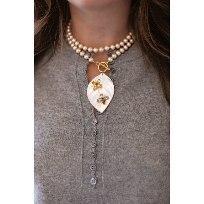 Women's The Cloisters Pearl Necklace With Pearl Leaf Pendant - Necklaces - 2