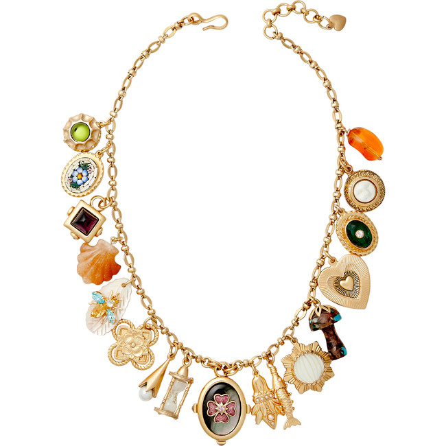 Women's Love Note Vintage Lockets & Charms Necklace, Gold