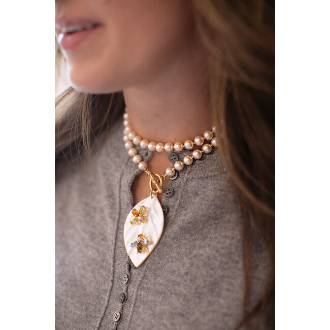 Women's The Cloisters Pearl Necklace With Pearl Leaf Pendant - Necklaces - 5