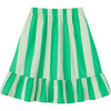 Organic Sunday Skirt, Green Stripe - Skirts - 1 - thumbnail