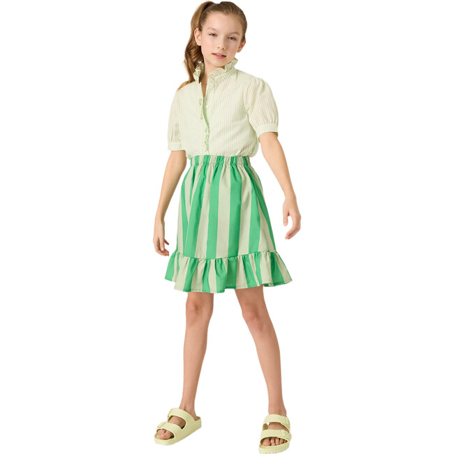 Organic Sunday Skirt, Green Stripe - Skirts - 2